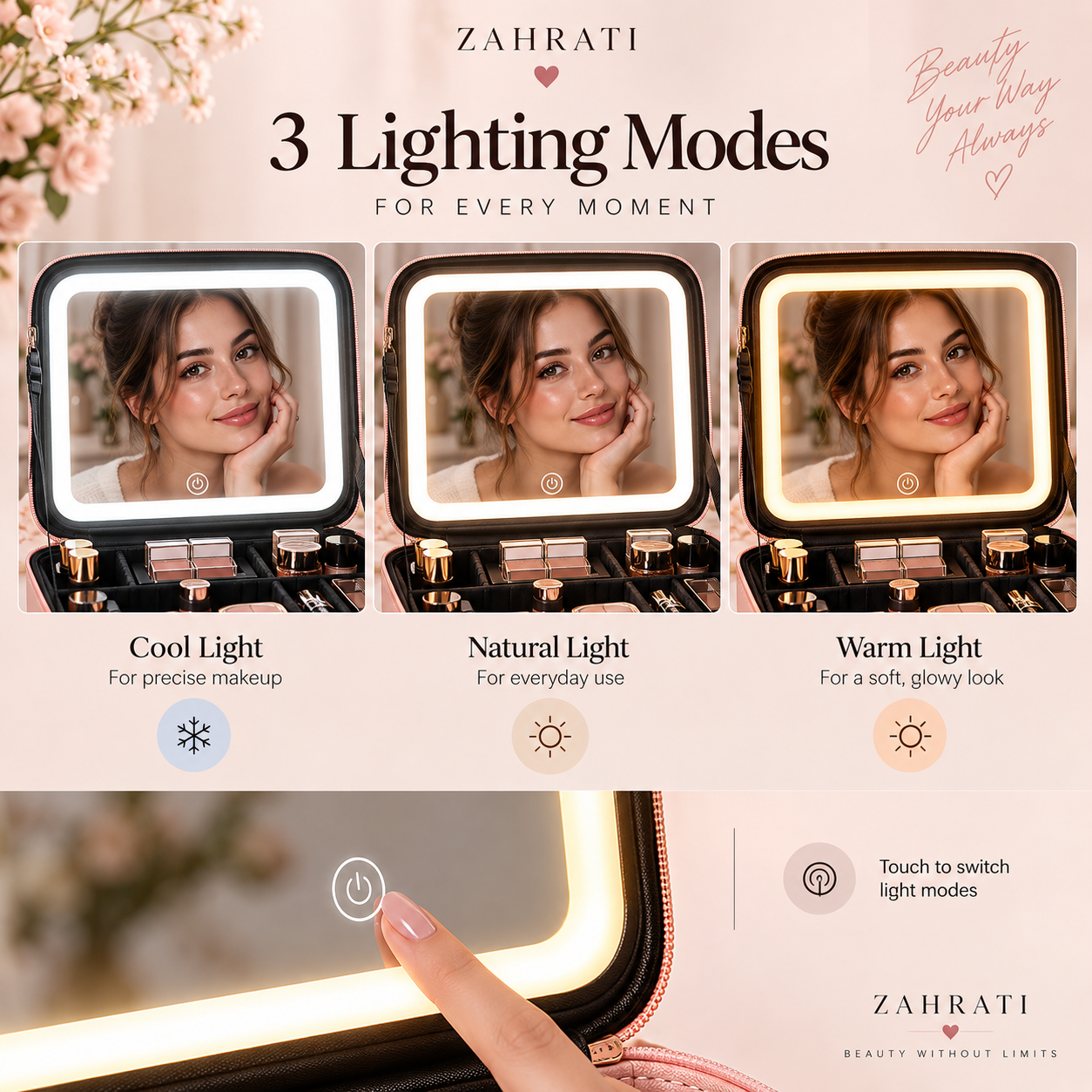 ZAHRATI GlowCase with three LED lighting modes