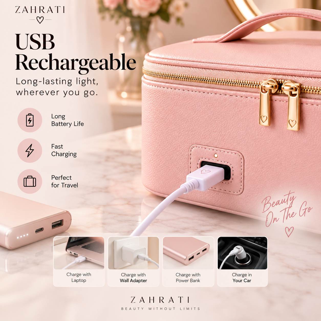 ZAHRATI GlowCase USB rechargeable design